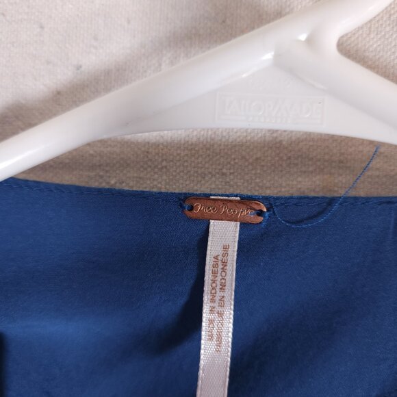 Free People Sleepy Time Indigo Stripe Kimono Top Womens Small Crossover FLAWS - Picture 10 of 15